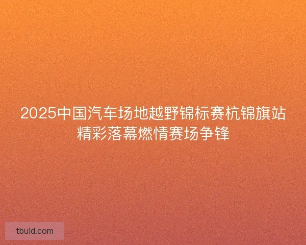 2025中国汽车场地越野锦标赛杭锦旗站精彩落幕燃情赛场争锋