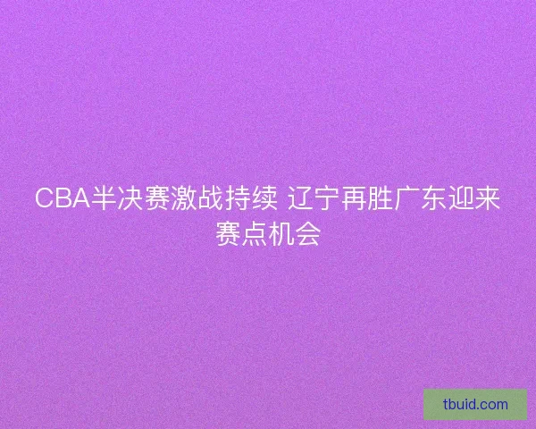 CBA半决赛激战持续 辽宁再胜广东迎来赛点机会